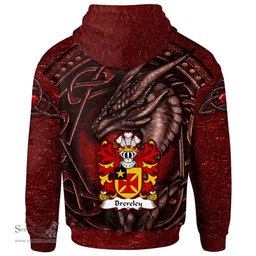 ScotsTee Shop Welsh Brereley or Brierley Coat of Arms Family Crest Wales Hoodie Celtic Red Dragon With Celtic Knot Hoodie