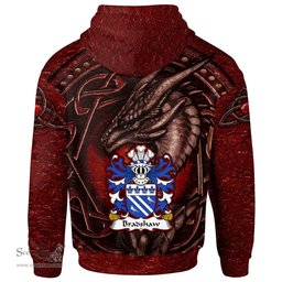 ScotsTee Shop Welsh Bradshaw of St. Dogmaels Pembrokeshire Coat of Arms Family Crest Wales Hoodie Celtic Red Dragon With Celtic Knot Hoodie
