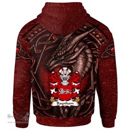 ScotsTee Shop Welsh Baynham AP EINION Coat of Arms Family Crest Wales Hoodie Celtic Red Dragon With Celtic Knot Hoodie