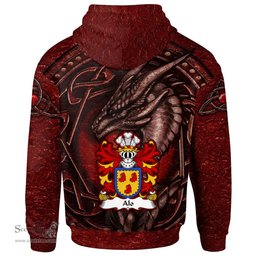 ScotsTee Shop Welsh Alo ab Ithel King of Gwent Coat of Arms Family Crest Wales Hoodie Celtic Red Dragon With Celtic Knot Hoodie