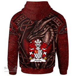 ScotsTee Shop Welsh Fowler Daughter m. Vaughan of Pant glas Coat of Arms Family Crest Wales Hoodie Celtic Red Dragon With Celtic Knot Hoodie