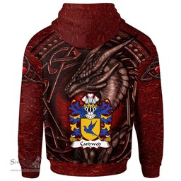 ScotsTee Shop Welsh Cardwed of Twrcelyn Bangor Coat of Arms Family Crest Wales Hoodie Celtic Red Dragon With Celtic Knot Hoodie