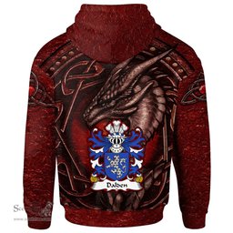 ScotsTee Shop Welsh Dalden of Penarth Glamorgan Coat of Arms Family Crest Wales Hoodie Celtic Red Dragon With Celtic Knot Hoodie
