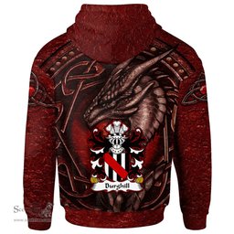 ScotsTee Shop Welsh Burghill Lord of Crickhowell Coat of Arms Family Crest Wales Hoodie Celtic Red Dragon With Celtic Knot Hoodie