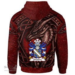 ScotsTee Shop Welsh Delabere of Kinnersley and Tibberton Herefordshire Coat of Arms Family Crest Wales Hoodie Celtic Red Dragon With Celtic Knot Hoodie