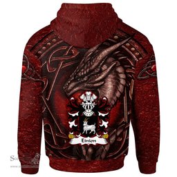 ScotsTee Shop Welsh Einion AP CELYNIN of Llwydiarth Coat of Arms Family Crest Wales Hoodie Celtic Red Dragon With Celtic Knot Hoodie
