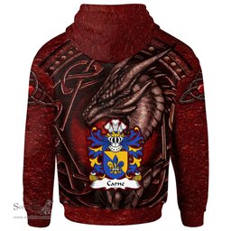 ScotsTee Shop Welsh Carne of Nash and Ewenni Glamorgan Coat of Arms Family Crest Wales Hoodie Celtic Red Dragon With Celtic Knot Hoodie