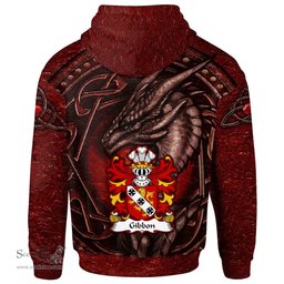 ScotsTee Shop Welsh Gibbon of Glamorgan Coat of Arms Family Crest Wales Hoodie Celtic Red Dragon With Celtic Knot Hoodie