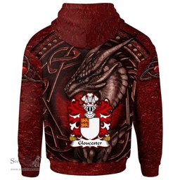 ScotsTee Shop Welsh Gloucester mother was heiress to Fitzhamon Coat of Arms Family Crest Wales Hoodie Celtic Red Dragon With Celtic Knot Hoodie