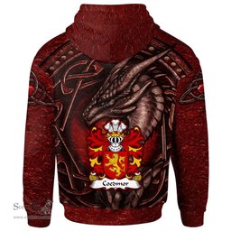 ScotsTee Shop Welsh Coedmor Baron of Cardiganshire Coat of Arms Family Crest Wales Hoodie Celtic Red Dragon With Celtic Knot Hoodie