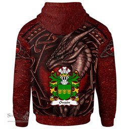 ScotsTee Shop Welsh Owain GWYNEDD Coat of Arms Family Crest Wales Hoodie Celtic Red Dragon With Celtic Knot Hoodie
