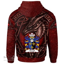 ScotsTee Shop Welsh Seisyll AP DYFNWAL Coat of Arms Family Crest Wales Hoodie Celtic Red Dragon With Celtic Knot Hoodie