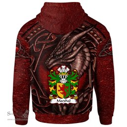 ScotsTee Shop Welsh Marshal Earls of Pembrokeshire Coat of Arms Family Crest Wales Hoodie Celtic Red Dragon With Celtic Knot Hoodie