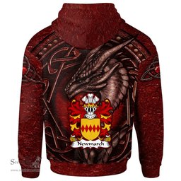 ScotsTee Shop Welsh Newmarch Conqueror of Brycheiniog 11th century Coat of Arms Family Crest Wales Hoodie Celtic Red Dragon With Celtic Knot Hoodie