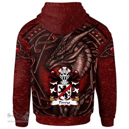 ScotsTee Shop Welsh Powys FADOG Princes of Northern Powys Coat of Arms Family Crest Wales Hoodie Celtic Red Dragon With Celtic Knot Hoodie