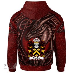 ScotsTee Shop Welsh Maelog CRWM of Arllechwedd Caernarfonshire Coat of Arms Family Crest Wales Hoodie Celtic Red Dragon With Celtic Knot Hoodie