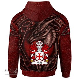ScotsTee Shop Welsh Valle de. of Pembrokeshire Coat of Arms Family Crest Wales Hoodie Celtic Red Dragon With Celtic Knot Hoodie