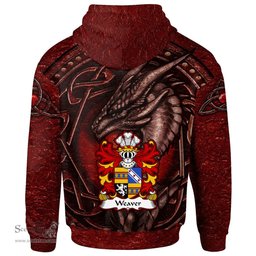 ScotsTee Shop Welsh Weaver or Wever of Radnorshire Coat of Arms Family Crest Wales Hoodie Celtic Red Dragon With Celtic Knot Hoodie