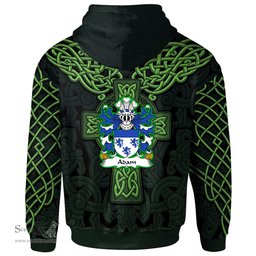 ScotsTee Shop Welsh Adam AP HYWEL Coat of Arms Family Crest Wales Hoodie Cymru Dragon With Celtic Cross Green Hoodie