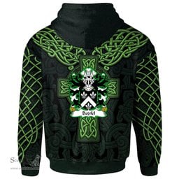 ScotsTee Shop Welsh Bodfel of Caernarfonshire Coat of Arms Family Crest Wales Hoodie Cymru Dragon With Celtic Cross Green Hoodie