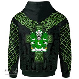 ScotsTee Shop Welsh Coetmor of Llanllechid Caernarfonshire Coat of Arms Family Crest Wales Hoodie Cymru Dragon With Celtic Cross Green Hoodie