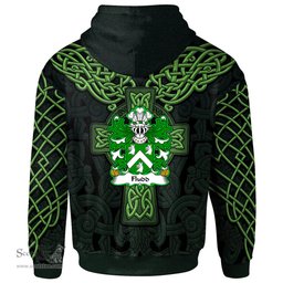ScotsTee Shop Welsh Fludd Thomas of Kent family of Welsh origin Coat of Arms Family Crest Wales Hoodie Cymru Dragon With Celtic Cross Green Hoodie