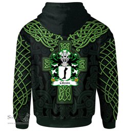 ScotsTee Shop Welsh Cilmin TROED DDU Coat of Arms Family Crest Wales Hoodie Cymru Dragon With Celtic Cross Green Hoodie
