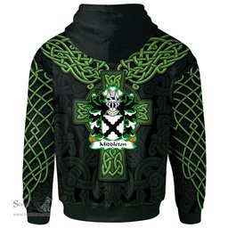 ScotsTee Shop Welsh Middleton Marmaduke Bishop of St. Davids Coat of Arms Family Crest Wales Hoodie Cymru Dragon With Celtic Cross Green Hoodie