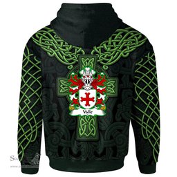 ScotsTee Shop Welsh Valle de. of Pembrokeshire Coat of Arms Family Crest Wales Hoodie Cymru Dragon With Celtic Cross Green Hoodie