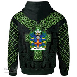 ScotsTee Shop Welsh Whitney of Herefordshire Coat of Arms Family Crest Wales Hoodie Cymru Dragon With Celtic Cross Green Hoodie