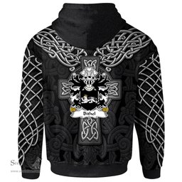 ScotsTee Shop Welsh Bithel Coat of Arms Family Crest Wales Hoodie Cymru Dragon With Celtic Cross Black Hoodie