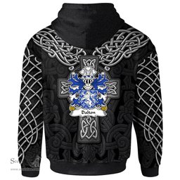 ScotsTee Shop Welsh Dalton Sir Richard of Althorp through marriage Coat of Arms Family Crest Wales Hoodie Cymru Dragon With Celtic Cross Black Hoodie