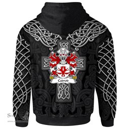 ScotsTee Shop Welsh Cadrod HARDD Coat of Arms Family Crest Wales Hoodie Cymru Dragon With Celtic Cross Black Hoodie