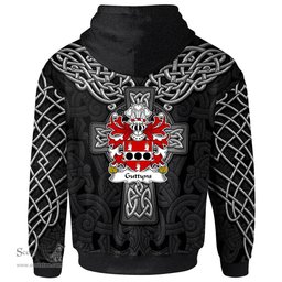 ScotsTee Shop Welsh Guttyns from Einion ap Gollwyn Coat of Arms Family Crest Wales Hoodie Cymru Dragon With Celtic Cross Black Hoodie