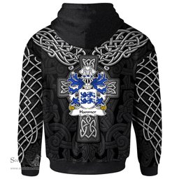 ScotsTee Shop Welsh Hanmer of Hanmer Flint Coat of Arms Family Crest Wales Hoodie Cymru Dragon With Celtic Cross Black Hoodie