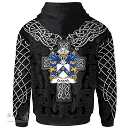 ScotsTee Shop Welsh Cradock of Newton Pembrokeshire Coat of Arms Family Crest Wales Hoodie Cymru Dragon With Celtic Cross Black Hoodie