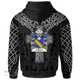 ScotsTee Shop Welsh Fulbach or Filbech of Marloes of Pembrokeshire Coat of Arms Family Crest Wales Hoodie Cymru Dragon With Celtic Cross Black Hoodie