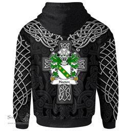 ScotsTee Shop Welsh Hooton lord of Hooton Cheshire Coat of Arms Family Crest Wales Hoodie Cymru Dragon With Celtic Cross Black Hoodie