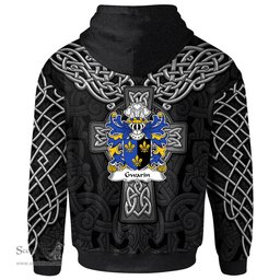 ScotsTee Shop Welsh Gwarin DDU Monmouthshire Coat of Arms Family Crest Wales Hoodie Cymru Dragon With Celtic Cross Black Hoodie