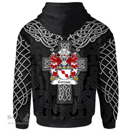 ScotsTee Shop Welsh Gamage lords of Llanfihangel Monmouthshire Coat of Arms Family Crest Wales Hoodie Cymru Dragon With Celtic Cross Black Hoodie