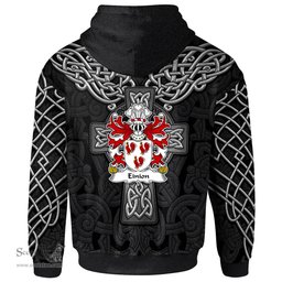 ScotsTee Shop Welsh Einion SAIS AP RHYS AP HYWEL Coat of Arms Family Crest Wales Hoodie Cymru Dragon With Celtic Cross Black Hoodie