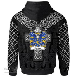 ScotsTee Shop Welsh Hender Desc. from Dafydd ap Dafydd ap Madog Coat of Arms Family Crest Wales Hoodie Cymru Dragon With Celtic Cross Black Hoodie
