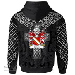 ScotsTee Shop Welsh Canon of Haverfordwest Coat of Arms Family Crest Wales Hoodie Cymru Dragon With Celtic Cross Black Hoodie