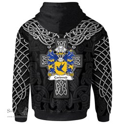 ScotsTee Shop Welsh Cardwed of Twrcelyn Bangor Coat of Arms Family Crest Wales Hoodie Cymru Dragon With Celtic Cross Black Hoodie