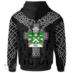 ScotsTee Shop Welsh Fludd Thomas of Kent family of Welsh origin Coat of Arms Family Crest Wales Hoodie Cymru Dragon With Celtic Cross Black Hoodie