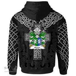 ScotsTee Shop Welsh Hector GADARN The Strong Coat of Arms Family Crest Wales Hoodie Cymru Dragon With Celtic Cross Black Hoodie