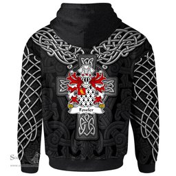 ScotsTee Shop Welsh Fowler Daughter m. Vaughan of Pant glas Coat of Arms Family Crest Wales Hoodie Cymru Dragon With Celtic Cross Black Hoodie