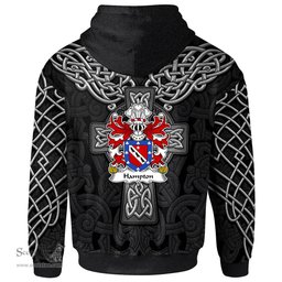 ScotsTee Shop Welsh Hampton mayor of Beaumaris Anglesey Coat of Arms Family Crest Wales Hoodie Cymru Dragon With Celtic Cross Black Hoodie