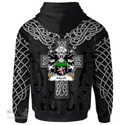 ScotsTee Shop Welsh Marsh of Flint Coat of Arms Family Crest Wales Hoodie Cymru Dragon With Celtic Cross Black Hoodie