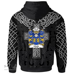 ScotsTee Shop Welsh Moyle or Mule of Ruthin Denbighshire Coat of Arms Family Crest Wales Hoodie Cymru Dragon With Celtic Cross Black Hoodie